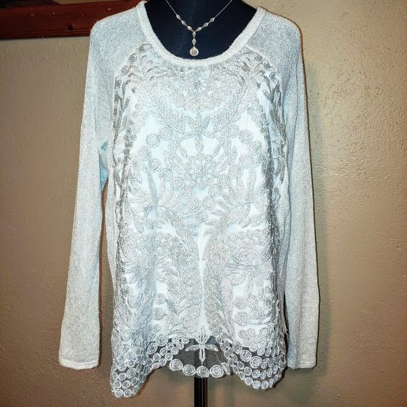 Charlotte Russe Sweaters - Charlotte Russe White Shimmer Sweater
